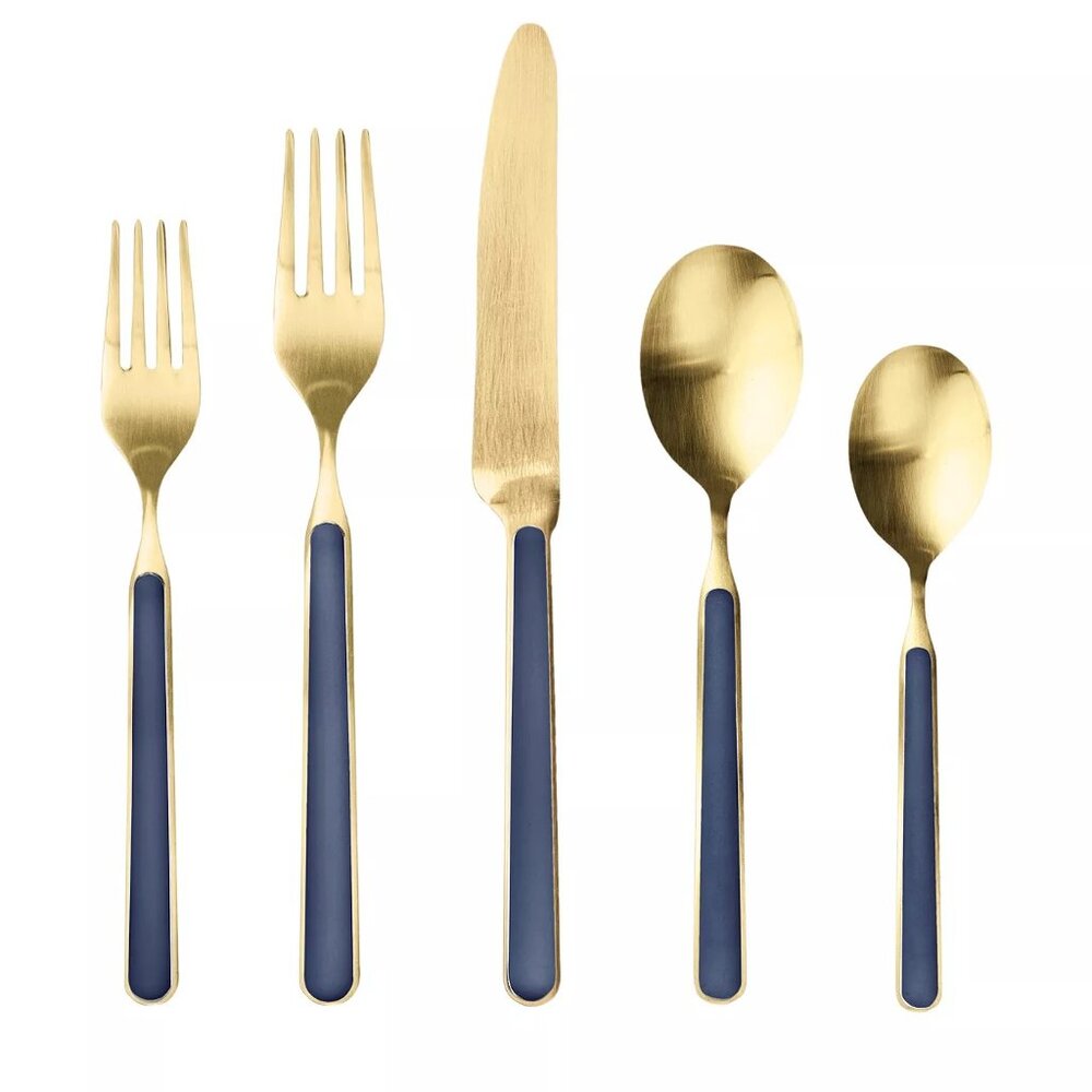 Mepra Fantasia Gold 20 Piece Flatware Set  NEW